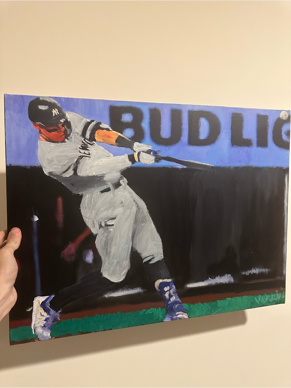 Aaron Judge 62nd home run painting -Painted Baseball Player Wall Art 24x18